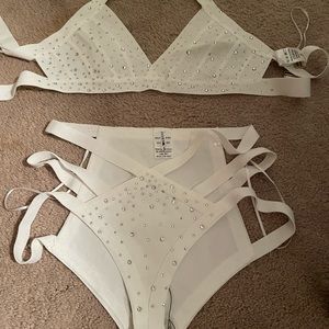 White bathing suit set